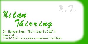 milan thirring business card